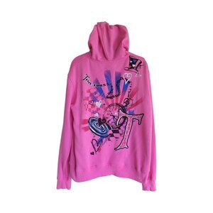 Disney Parks Alice in Wonderland Mad Tea Party Pink Zip Hoodie Graphic XL Plus